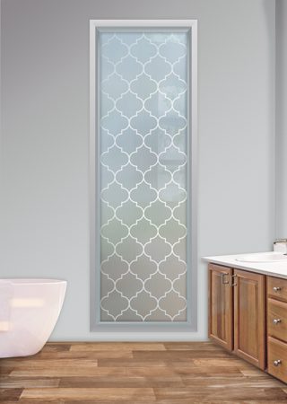 Window with a sandblast Frosted Glass Patterns Design Custom-Designed Decorative Etched Glass