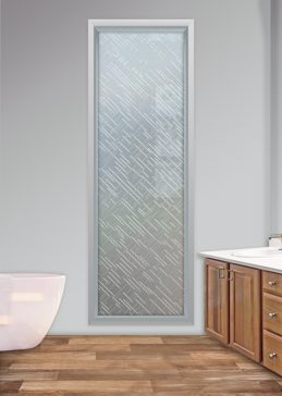 Window with Frosted Glass Geometric Picks Design by Sans Soucie