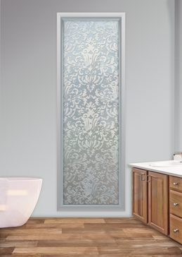 Handcrafted Etched Glass Window by Sans Soucie Art Glass with Custom Traditional Design Called Renaissance Creating Private
