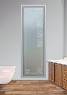 Handmade Sandblasted Frosted Glass Window for Private Featuring a Traditional Design Rochelle by Sans Soucie