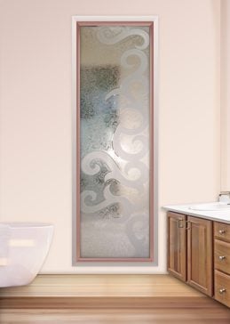Window with a Frosted Glass Seville Traditional Design for Semi-Private by Sans Soucie Art Glass