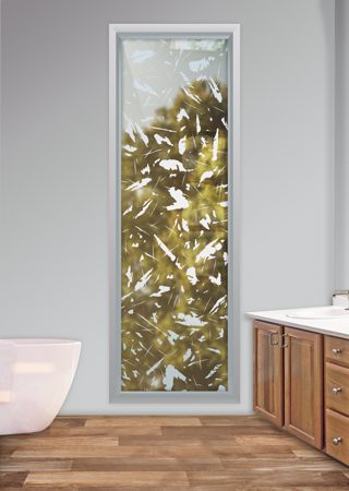 Window with a Frosted Glass Spatter Patterns Design for Semi-Private by Sans Soucie Art Glass