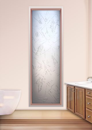 Window with Frosted Glass Patterns Spatter Large Design by Sans Soucie