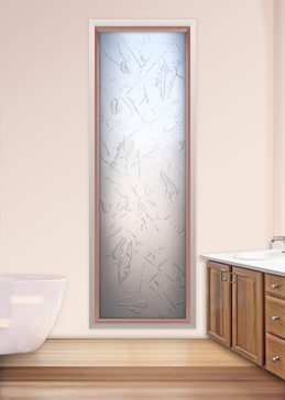 Window with a Frosted Glass Spatter Patterns Design for Private by Sans Soucie Art Glass