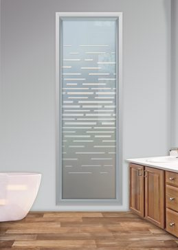 Window with Frosted Glass Geometric Strips Expanded Design by Sans Soucie