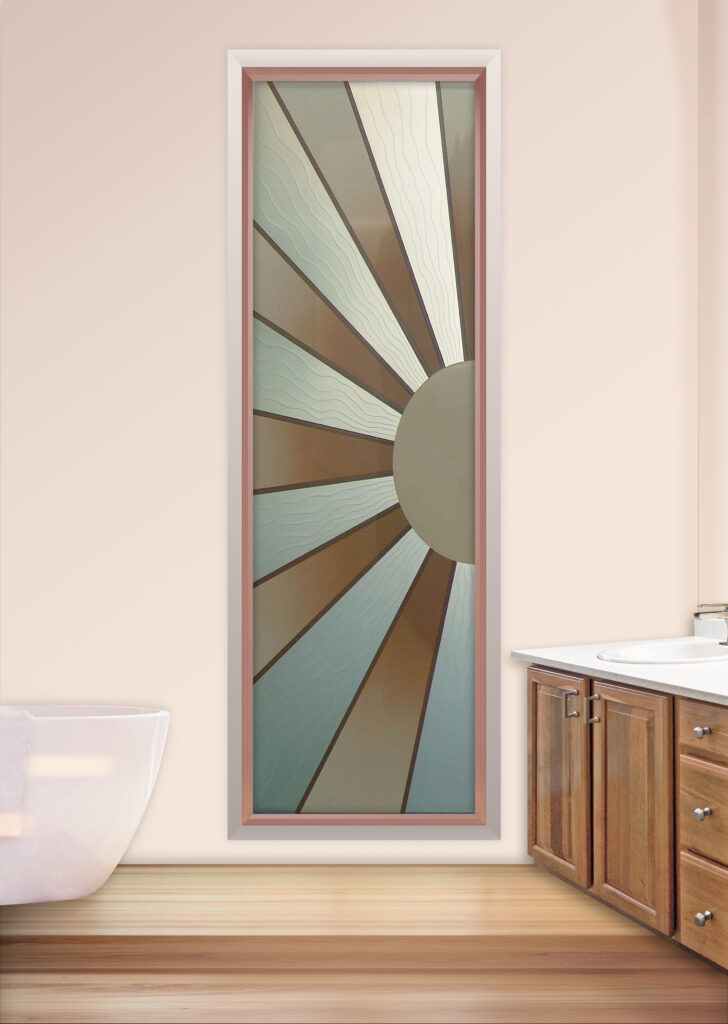 Sun Beam Glass Effect Private 3D Enhanced Painted Frosted Glass Finish Frosted Glass Bathroom Window Sans Soucie