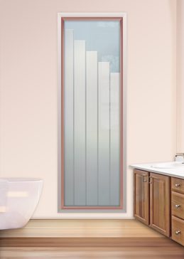 Window with Frosted Glass Geometric Towers Design by Sans Soucie