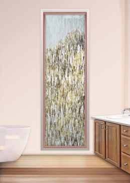 Window with a Frosted Glass Tree Bark Patterns Design for Not Private by Sans Soucie Art Glass
