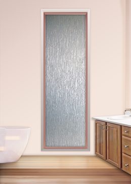 Window with a Frosted Glass Tree Bark Patterns Design for Private by Sans Soucie Art Glass