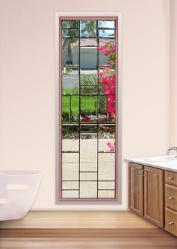 Window with a Frosted Glass Vertical Bevels Traditional Design for Not Private by Sans Soucie Art Glass