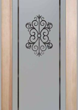 Pantry Door with Frosted Glass Wrought Iron Granada Design by Sans Soucie