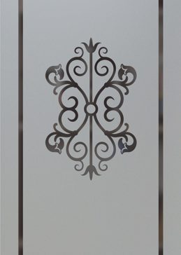 Pantry Insert with Frosted Glass Wrought Iron Granada Design by Sans Soucie