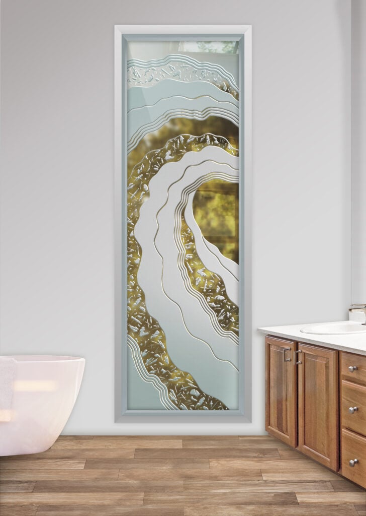 Metacurl Window Glass Effect Not Private 3D Clear Glass Finish Wave Oceanic Decor Frosted Glass Bathroom Window Sans Soucie