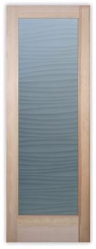 Interior Door with Frosted Glass Patterns Nokes Waves Design by Sans Soucie