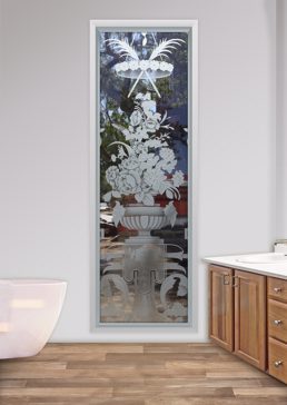 Window with Frosted Glass Floral Primavera Design by Sans Soucie