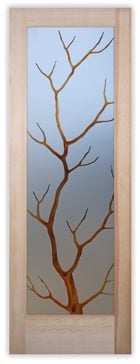 Interior Door with a Frosted Glass Branch Out Trees Design for Private by Sans Soucie Art Glass