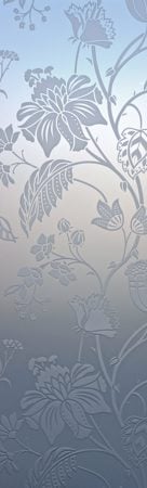 Door Glass Insert with a Frosted Glass Floral Pattern Floral Design for Private by Sans Soucie Art Glass