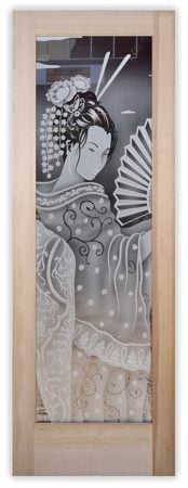 Interior Door with sandblast Frosted Glass Design Art Glass Featuring Sandblast Etched Glass by Sans Soucie