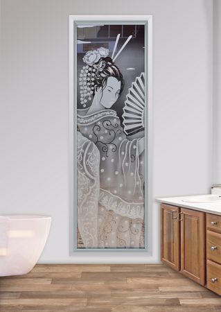 Window with sandblast Frosted Glass Design Art Glass Featuring Sandblast Etched Glass by Sans Soucie