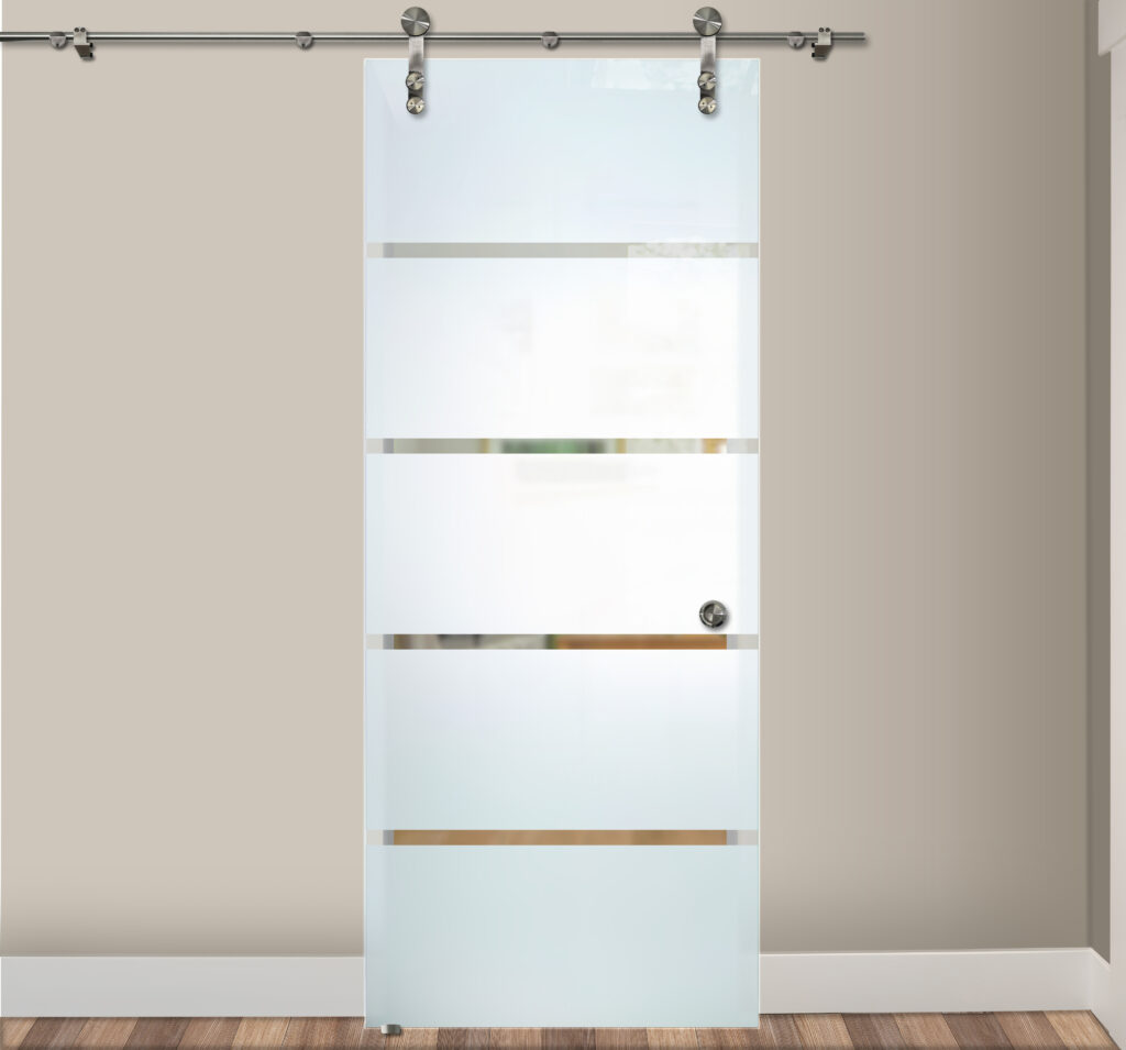 Interior Frosted Glass Door Modern Sliding Glass Barn Doors Grand Design 1D Private by Sans Soucie 