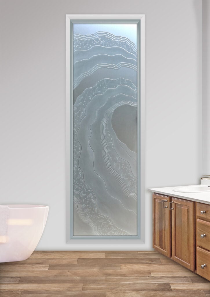 Metacurl Window Glass Effect  Private 3D Frosted Glass Finish Oceanic Decor Wave Frosted Glass Bathroom Window Sans Soucie