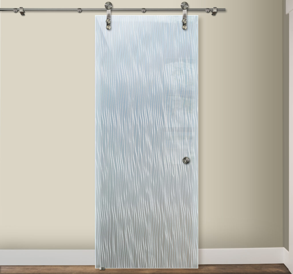 Rain-style glass barn door