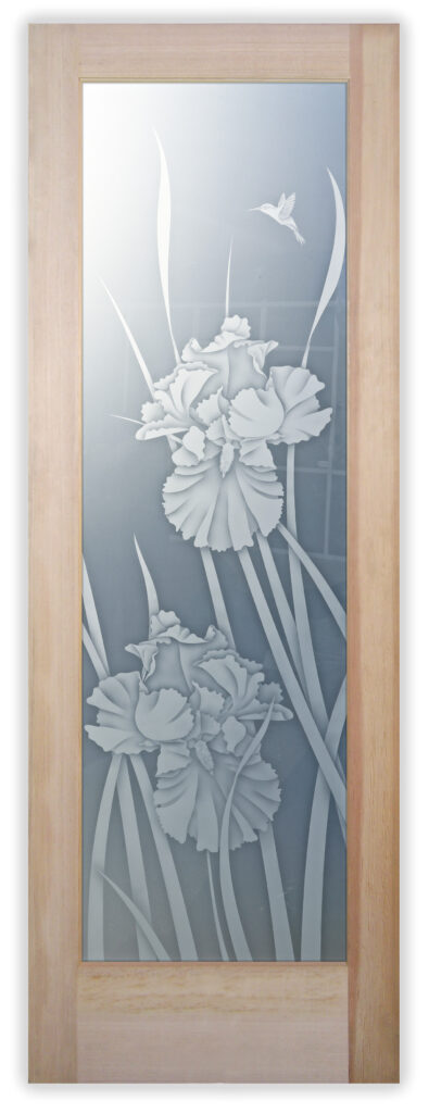 Front door with privacy glass design Iris Hummingbird II