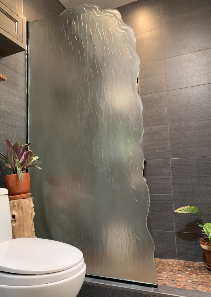 Frosted glass shower partition