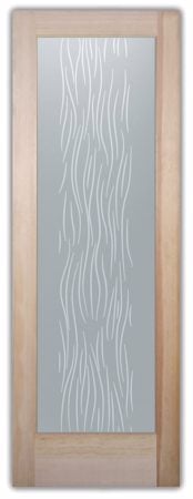 Interior Door featuring Frosted Glass Design Etched Glass by Sans Soucie Art Glass with Custom Patterns Design Drift