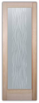 Handcrafted Etched Glass Front Door by Sans Soucie Art Glass with Custom Patterns Design Called Drift Creating Private