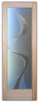 Front Door with a Frosted Glass Ribbon Reflection  Geometric Design for Semi-Private by Sans Soucie Art Glass