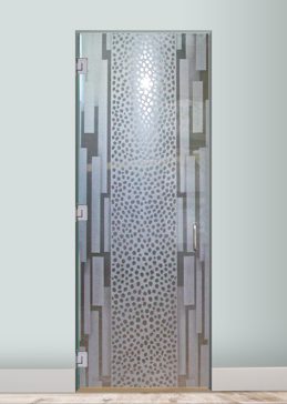 Interior Glass Door with Frosted Glass Wildlife Cheetah Bars Design by Sans Soucie