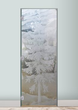 Interior Glass Door with Frosted Glass Trees Oregon Design by Sans Soucie
