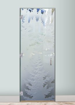 Interior Glass Door with Frosted Glass Trees Pine Trees Design by Sans Soucie