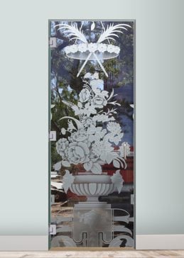 Interior Glass Door with Frosted Glass Floral Primavera Design by Sans Soucie