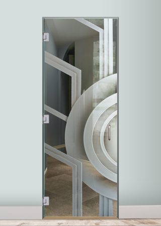 Shower Door with sandblast Frosted Glass Design Art Glass Featuring Sandblast Etched Glass by Sans Soucie