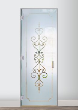 Interior Glass Door with Frosted Glass Wrought Iron Carmona Design by Sans Soucie