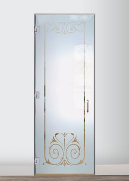 Handmade Sandblasted Frosted Glass Interior Glass Door for Semi-Private Featuring a Traditional Design Elegant by Sans Soucie