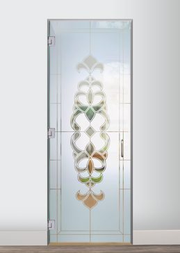 Interior Glass Door with Frosted Glass Traditional Faux Bevels Design by Sans Soucie
