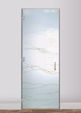 Interior Glass Door with a Frosted Glass Granite Abstract Design for Semi-Private by Sans Soucie Art Glass