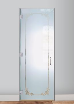 Interior Glass Door with a Frosted Glass Lenora Border Borders Design for Semi-Private by Sans Soucie Art Glass