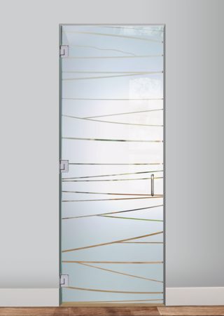 Interior Glass Door with Frosted Glass Geometric Linear Design by Sans Soucie