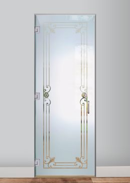 Interior Glass Door with a Frosted Glass Miranda  Design for Semi-Private by Sans Soucie Art Glass