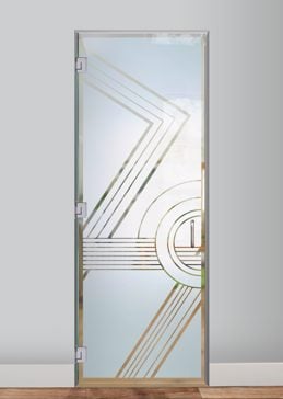 Interior Glass Door with Frosted Glass Geometric Odyssey A Design by Sans Soucie