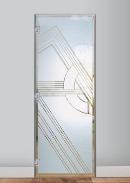 Interior Glass Door with Frosted Glass Geometric Odyssey B Design by Sans Soucie