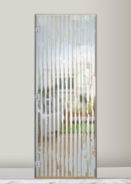 Art Glass Interior Glass Door Featuring Sandblast Frosted Glass by Sans Soucie for Semi-Private with Patterns Rain Drizzle Design