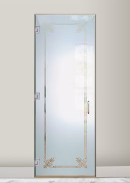 Handmade Sandblasted Frosted Glass Interior Glass Door for Semi-Private Featuring a Traditional Design Rochelle by Sans Soucie