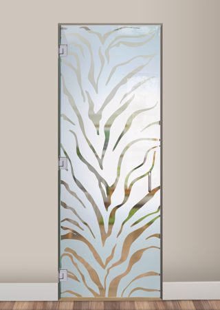 Interior Glass Door with Frosted Glass Wildlife Tiger Stripes Design by Sans Soucie