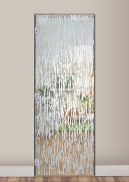 Interior Glass Door with a Frosted Glass Tree Bark Patterns Design for Semi-Private by Sans Soucie Art Glass
