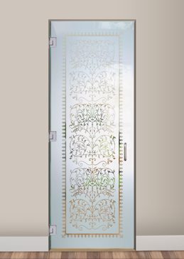 Art Glass Interior Glass Door Featuring Sandblast Frosted Glass by Sans Soucie for Semi-Private with Traditional Victorian Lace Design